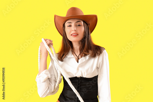 Beautiful cowgirl with lass...