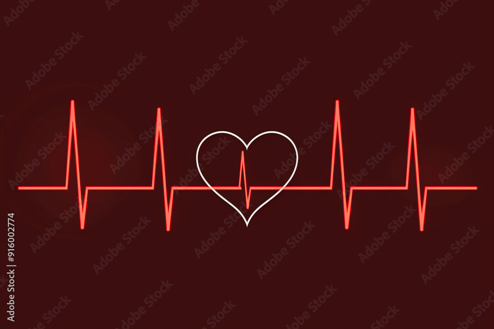 A stylized heart shape integrated with a heartbeat line on a dark background. A stylized heart shape integrated with a heartbeat line on a dark background.