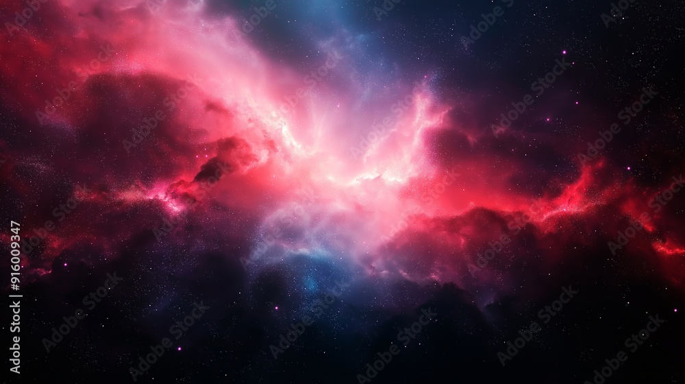 Naklejka premium beautiful night background with nebula and stars
