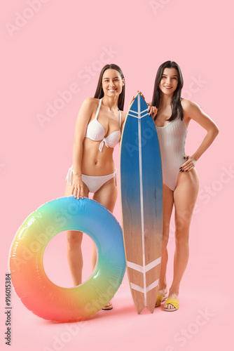 Female friends in beachwear...