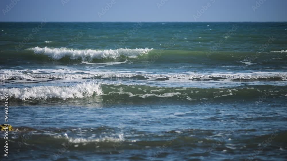 Beautiful ocean waves moving in slow motion Beautiful ocean waves moving in slow motion