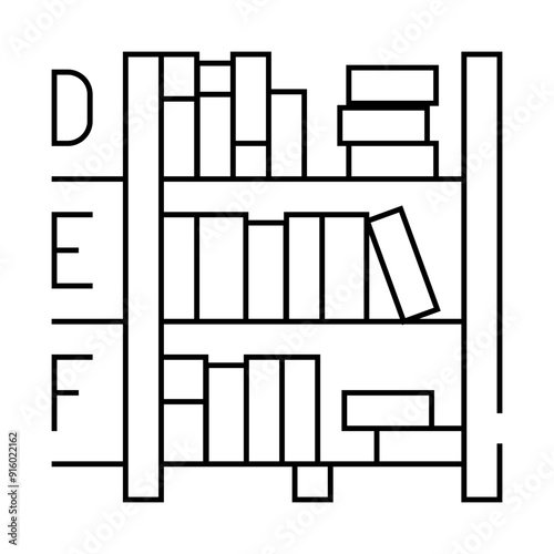 library shelves line icon vector. library shelves sign. isolated contour symbol black illustration