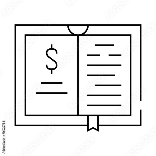business literature line icon vector. business literature sign. isolated contour symbol black illustration