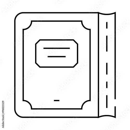 vintage old book line icon vector. vintage old book sign. isolated contour symbol black illustration