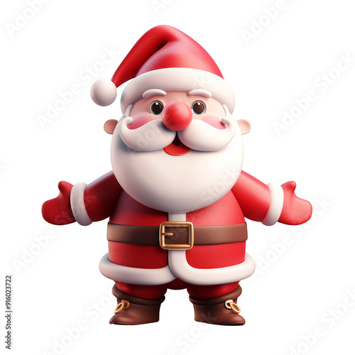 3D Santa Claus with no background