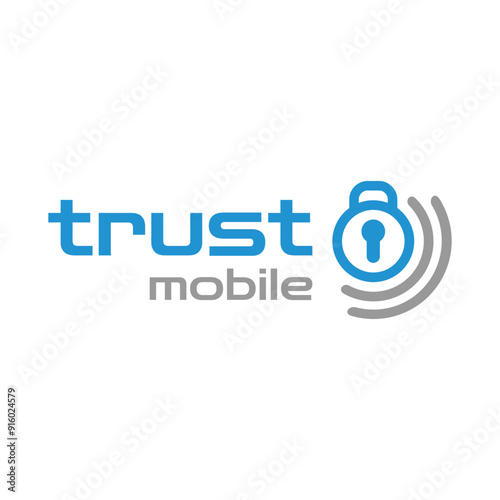 vector logo design for mobile network security