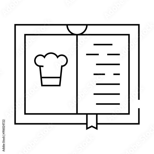 cook book line icon vector. cook book sign. isolated contour symbol black illustration