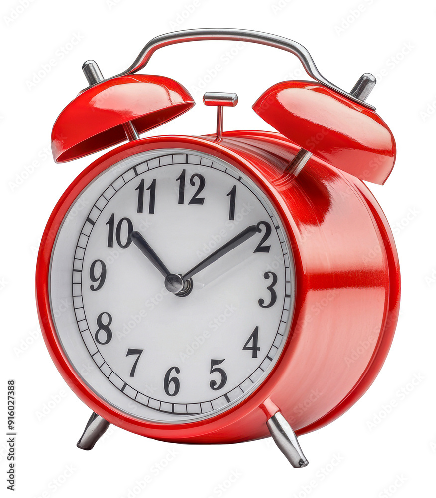 Red alarm clock, cut out - stock png. Red alarm clock, cut out - stock png.