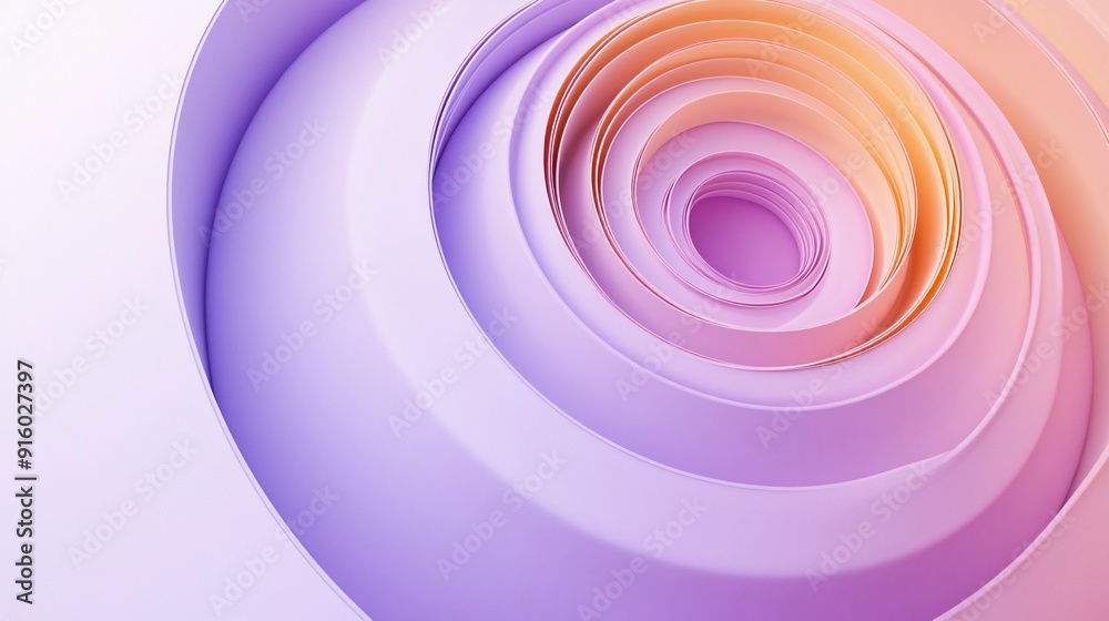 Obraz premium Abstract purple and orange swirl with white background.