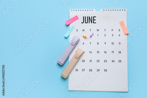 Calendar with office statio...