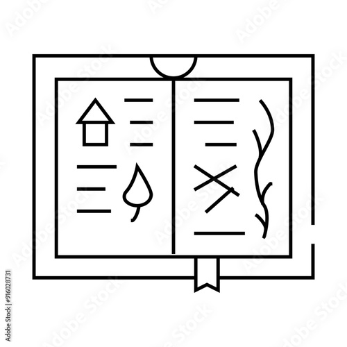 sketch book line icon vector. sketch book sign. isolated contour symbol black illustration