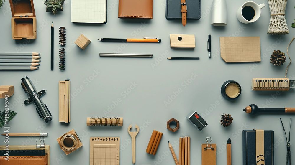 A collection of office supplies including pens, pencils, and notebooks A collection of office supplies including pens, pencils, and notebooks
