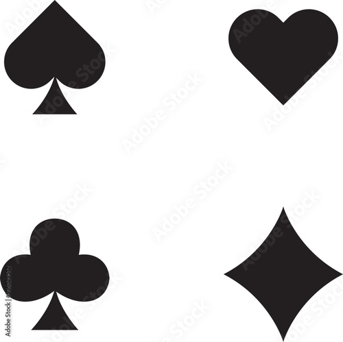 set of playing card icon symbols