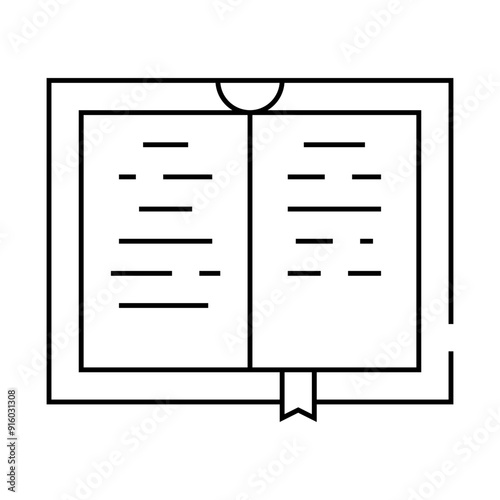 poetry book line icon vector. poetry book sign. isolated contour symbol black illustration