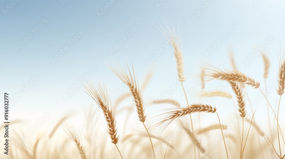 2D illustration of a wheat field under gentle breeze of wind with basic shapes on a neutral color background in a simplicity of drawing in minimalist vector style 2D illustration of a wheat field under gentle breeze of wind with basic shapes on a neutral color background in a simplicity of drawing in minimalist vector style