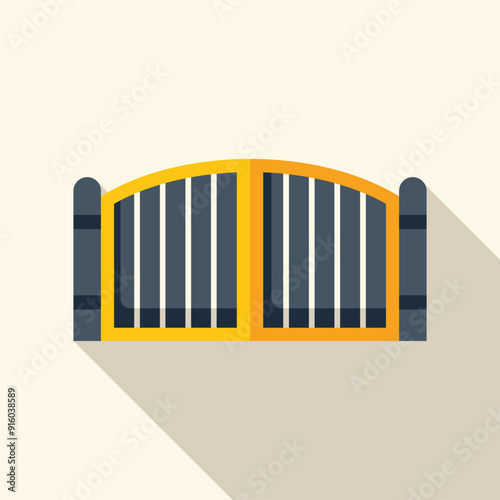 Illustration featuring a yellow metal gate, representing the division between public and private areas