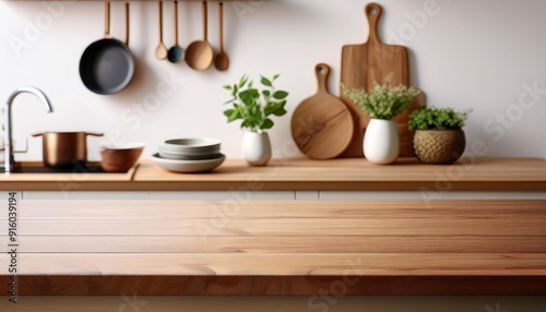 Wallpaper Mural Empty Marble tabletop in kitchen with copy space. Generated image Torontodigital.ca