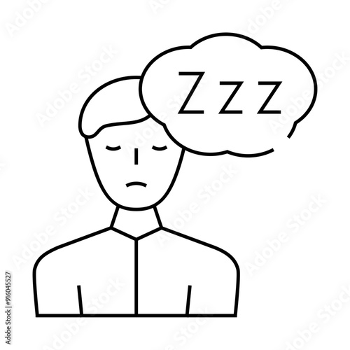 sleepiness diabetes symptom line icon vector. sleepiness diabetes symptom sign. isolated contour symbol black illustration