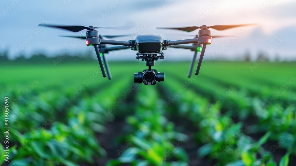 Holographic drone monitoring crop fields Holographic drone monitoring crop fields