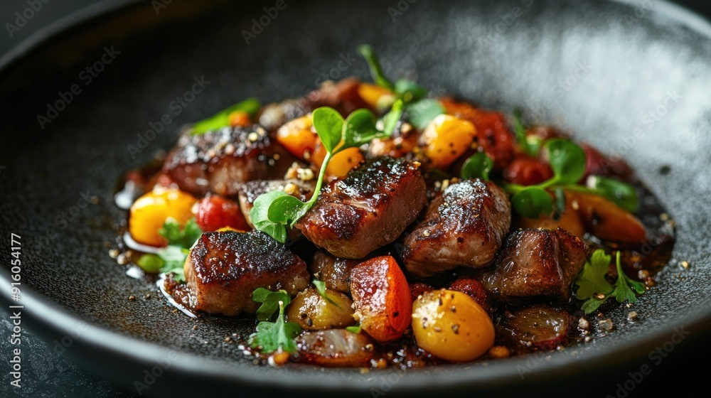 Delicious and Aromatic Grilled Meat with Vegetables Delicious and Aromatic Grilled Meat with Vegetables