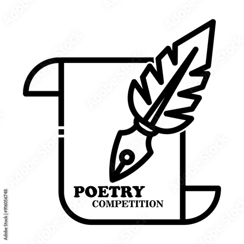 poetry competition Line Icon