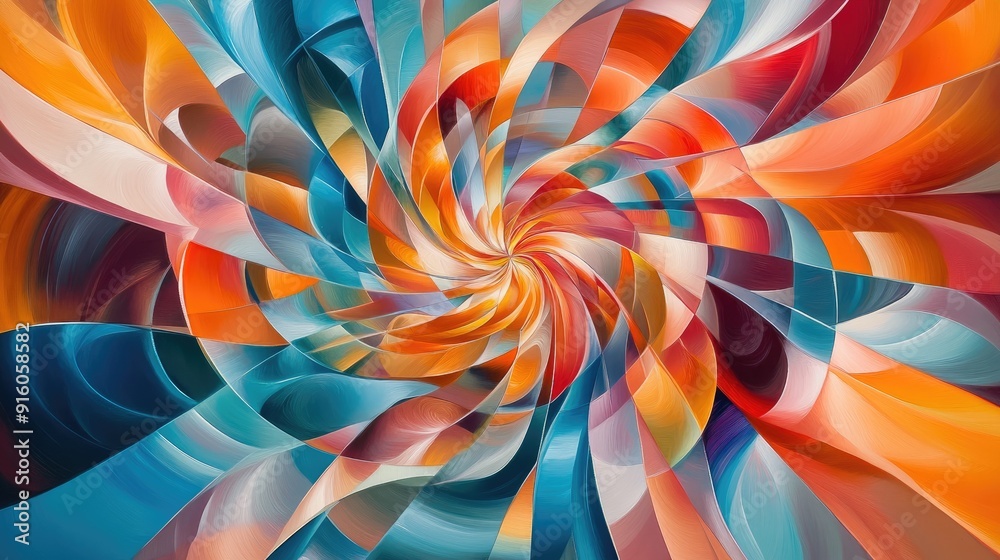 Kaleidoscopic colors and swirling shapes in a mesmerizing abstract artwork full of movement and vibrant geometric patterns Kaleidoscopic colors and swirling shapes in a mesmerizing abstract artwork full of movement and vibrant geometric patterns