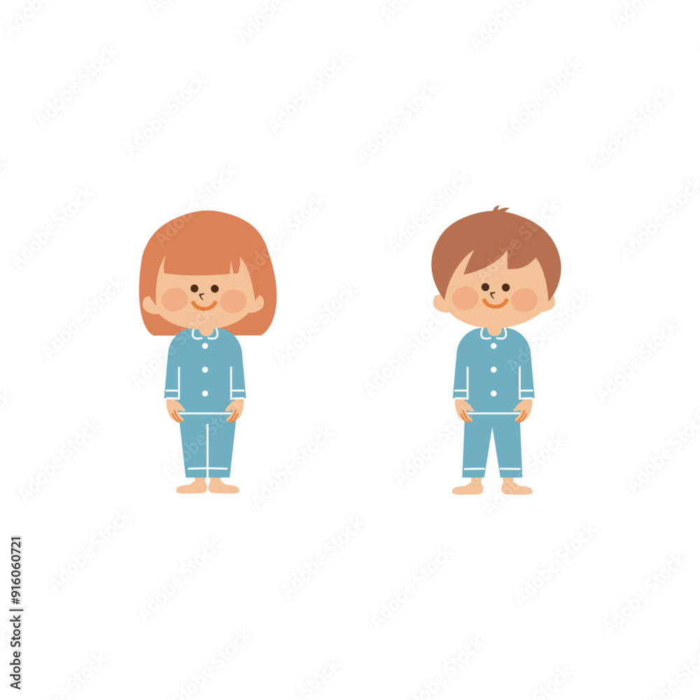 パジャマを着た子供のかわいいイラスト