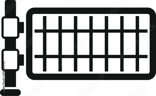 Simple icon representing a house radiator providing central heating