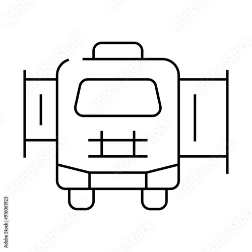 mobile house with pull-out module line icon vector. mobile house with pull-out module sign. isolated contour symbol black illustration