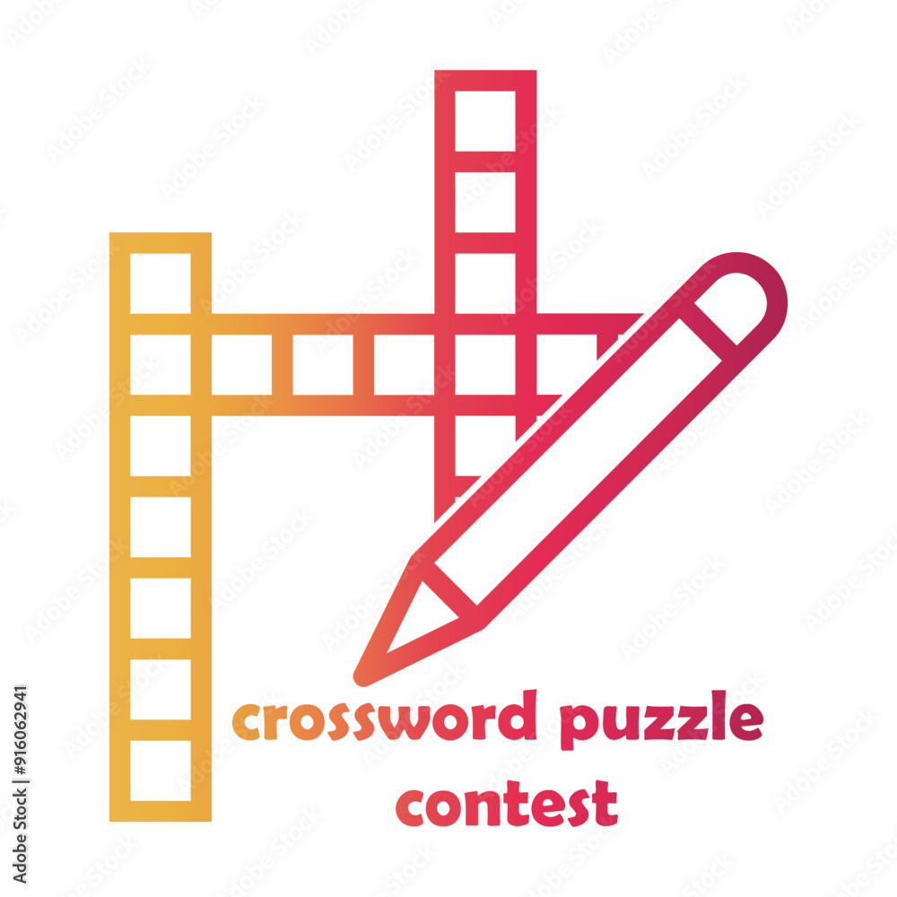 crossword puzzle contest Line Gradient Icon crossword puzzle contest Line Gradient Icon