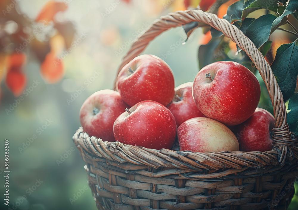 A close-up of a basket filled with freshly picked apples, set against a backdrop of an autumn orchard, soft natural light, high detail, realistic textures, seasonal warmth. A close-up of a basket filled with freshly picked apples, set against a backdrop of an autumn orchard, soft natural light, high detail, realistic textures, seasonal warmth.