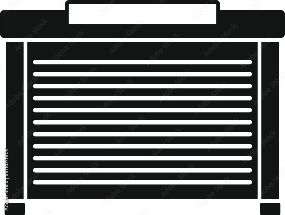 Black and white icon of a closed roll up garage door, providing security and peace of mind Black and white icon of a closed roll up garage door, providing security and peace of mind