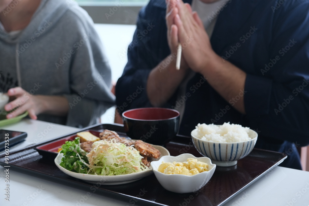 Japanese eating culture, healthy and balanced meal, breakfast Japanese eating culture, healthy and balanced meal, breakfast
