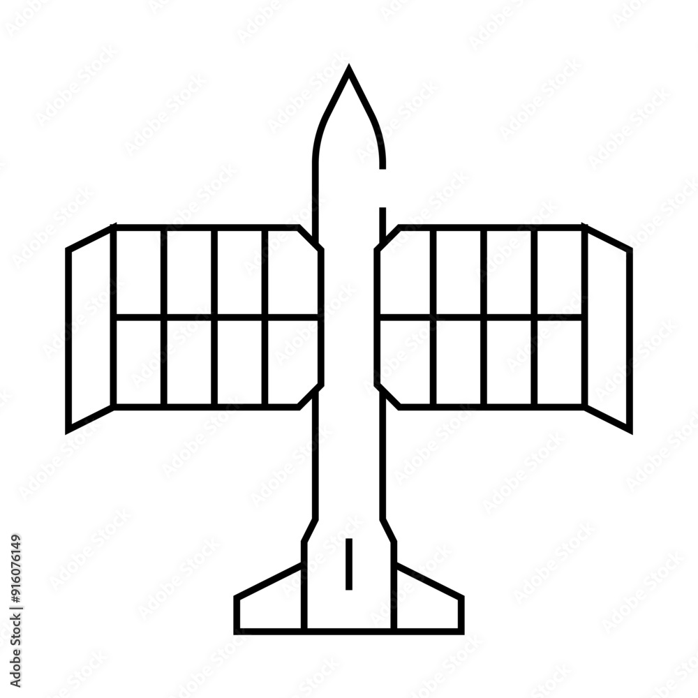 solar powered aircraft line icon vector. solar powered aircraft sign. isolated contour symbol black illustration solar powered aircraft line icon vector. solar powered aircraft sign. isolated contour symbol black illustration