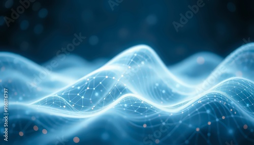Abstract Blue Digital Network Background.
