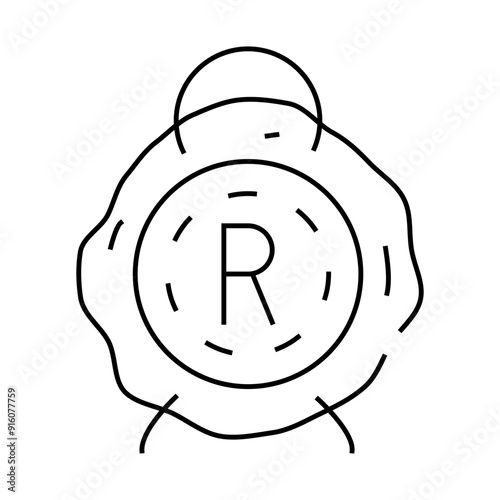wax seal stamp line icon vector. wax seal stamp sign. isolated contour symbol black illustration