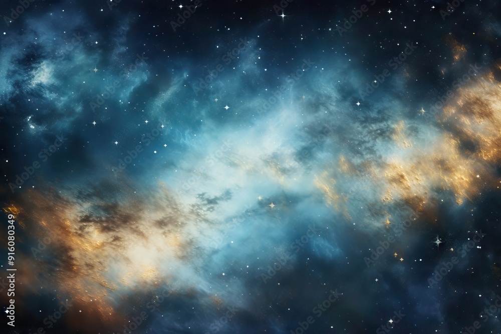 Naklejka premium Beautiful big space explosion in universe. Abstract background with shining stars and milky way. Galaxy, neutron star in the space. Science and astronomy concept