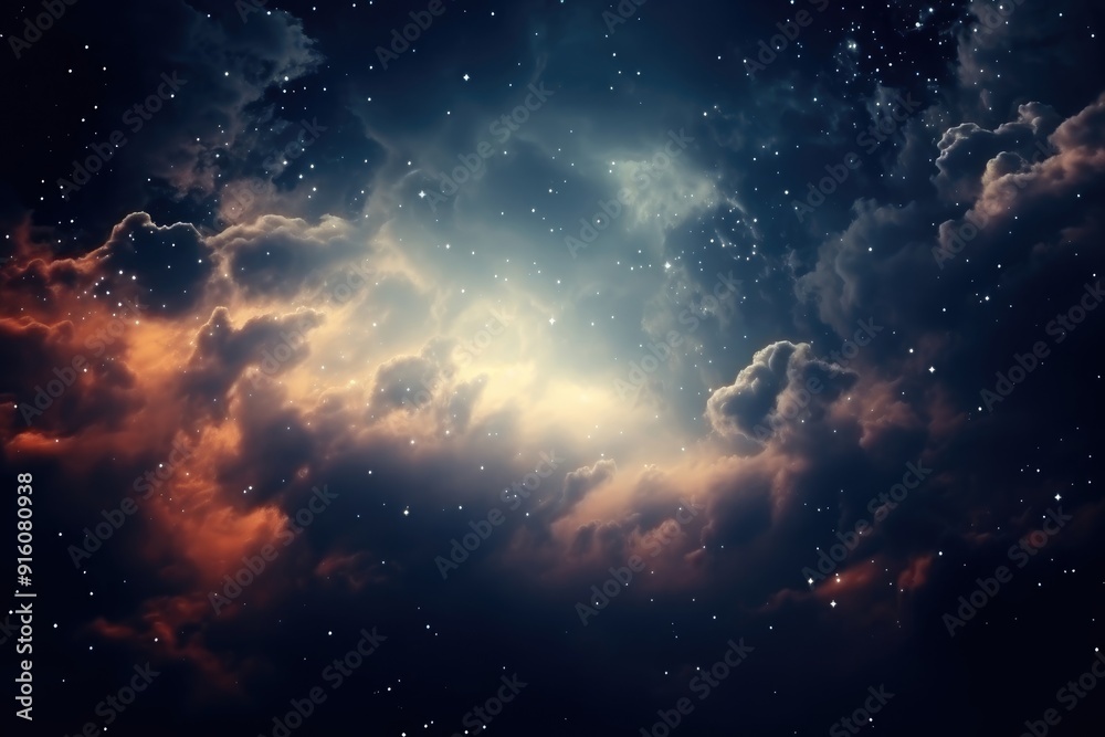 Naklejka premium Beautiful big space explosion in universe. Abstract background with shining stars and milky way. Galaxy, neutron star in the space. Science and astronomy concept