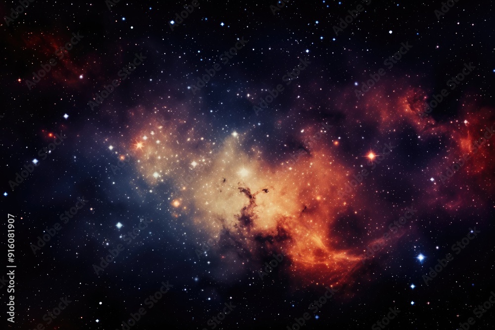 Fototapeta premium Beautiful big space explosion in universe. Abstract background with shining stars and milky way. Galaxy, neutron star in the space. Science and astronomy concept