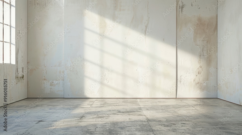 Empty Room with Sunlight and Concrete Floor. Empty Room with Sunlight and Concrete Floor.