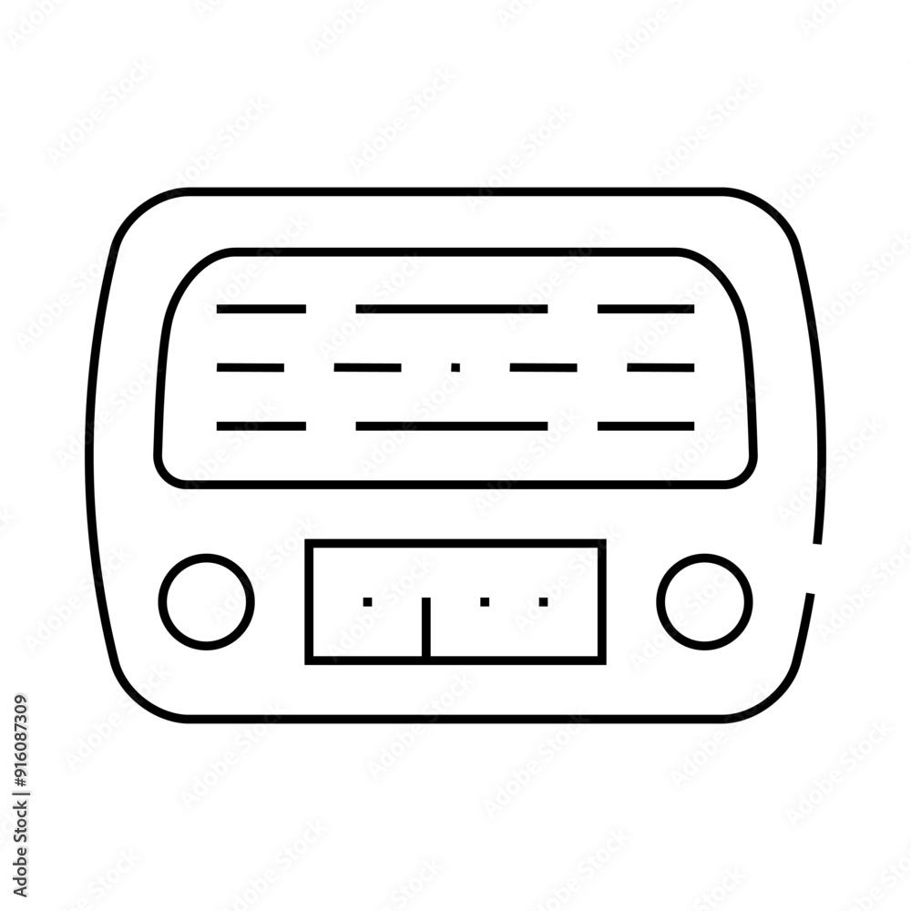 Fototapeta premium radio retro device line icon vector. radio retro device sign. isolated contour symbol black illustration