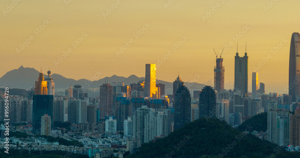 Fototapeta premium Aerial view of landscape in shenzhen city, China