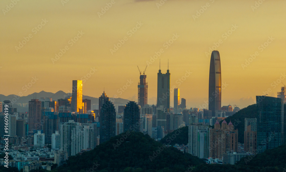 Aerial view of landscape in shenzhen city, China Aerial view of landscape in shenzhen city, China