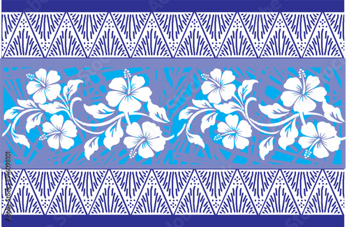 
Indonesian batik motifs with very distinctive plant patterns