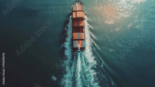 Cargo Ship Sailing on a Calm Sea