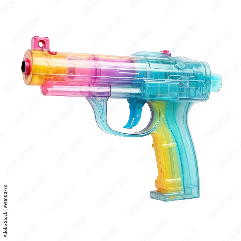 Colorful large caliber water gun on white background Colorful large caliber water gun on white background