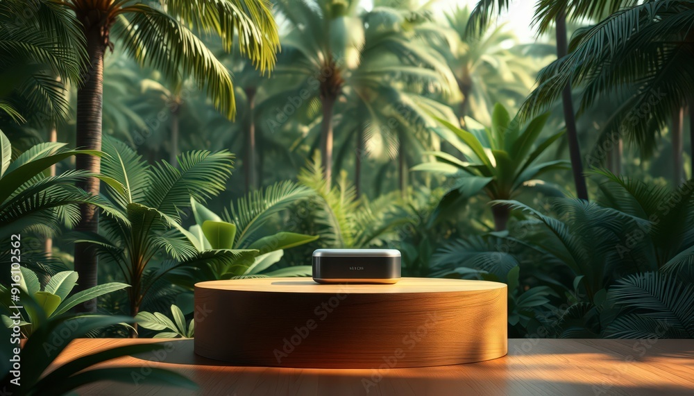 Product Showcase in Tropical Jungle Setting. Product Showcase in Tropical Jungle Setting.