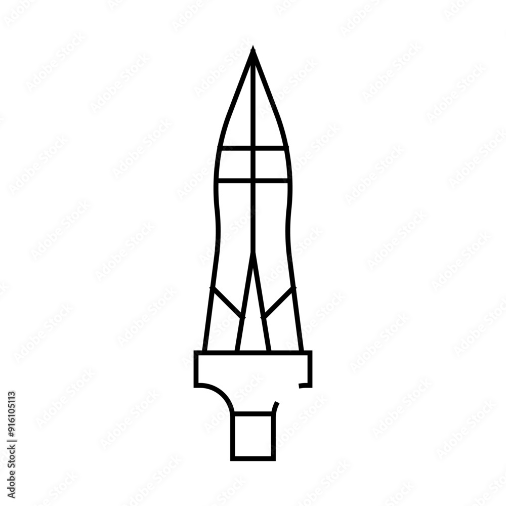 spear of longinus line icon vector. spear of longinus sign. isolated contour symbol black illustration spear of longinus line icon vector. spear of longinus sign. isolated contour symbol black illustration