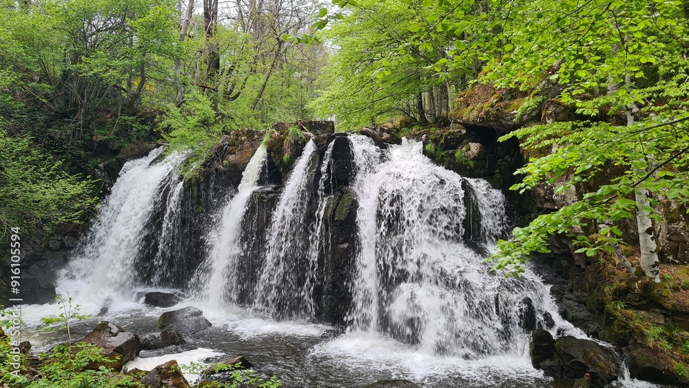 La cascade des Touzes au printemps (Aubrac) La cascade des Touzes au printemps (Aubrac)