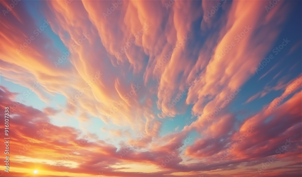 Fototapeta premium Sunset sky with beautiful dramatic clouds 2